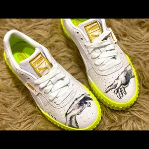 Hand painted “the creation” on Neon Puma
